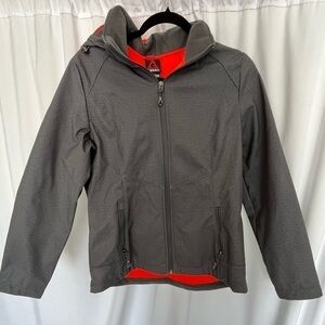 Gerry Dark Gray & Orange Hooded Lined Women's Water Resistant Jacket Size Small